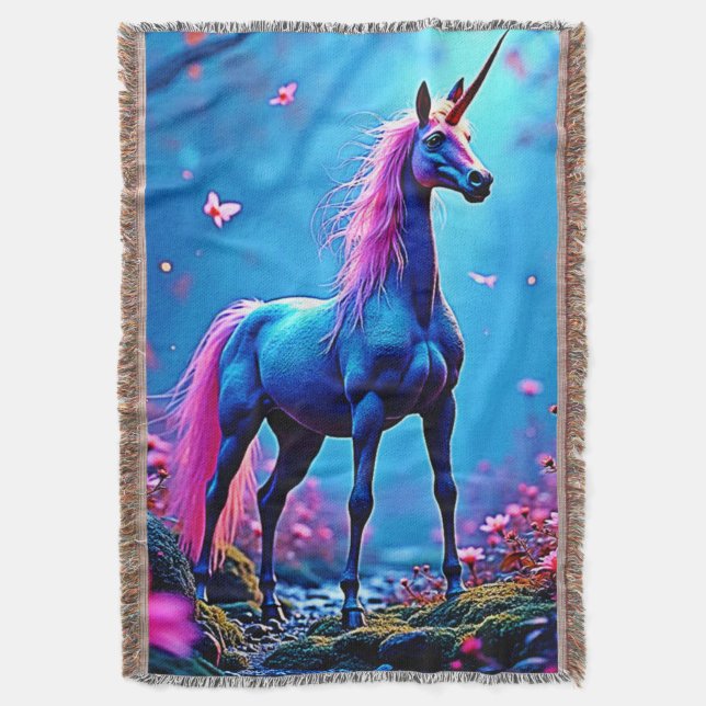 Mystisk Fantasy Enhörningskonst Filt (Framsidan Vertikal)