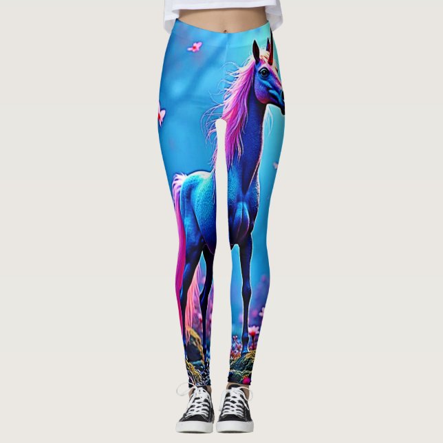 Mystisk Fantasy Enhörningskonst Leggings (Framsida)