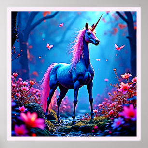 Mystisk Fantasy Enhörningskonst Poster