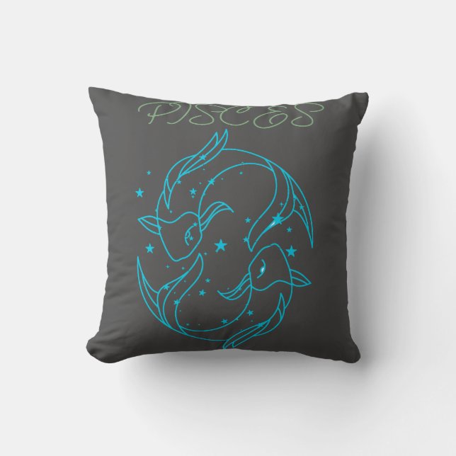 Mystisk Fiskarnas stjärntecken-design:Drömmar Själ Kudde (Framsida)