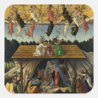 Mystisk födelse av Sandro Botticelli ,jul Fyrkantigt Klistermärke