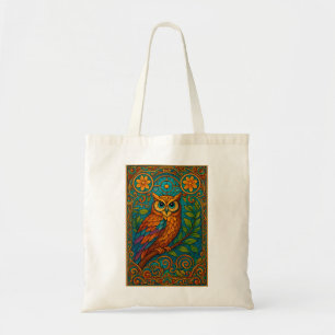 Mystisk Folkkonst Uggle Illustration – Boho Vintag Tygkasse