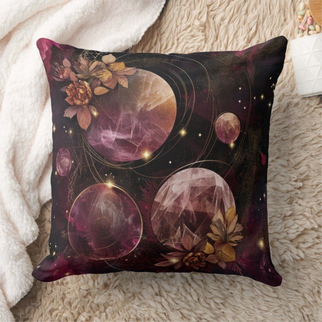 Mystisk Galax Kristall Planet Lila Rymd Kudde (Filt)