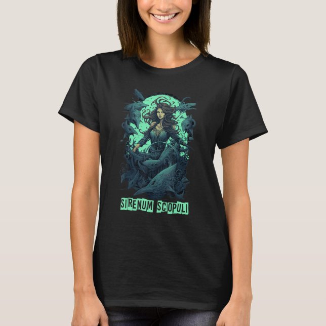 Mystisk Goth Sjöjungfru  Sirenum Scopuli T Shirt (Framsida)