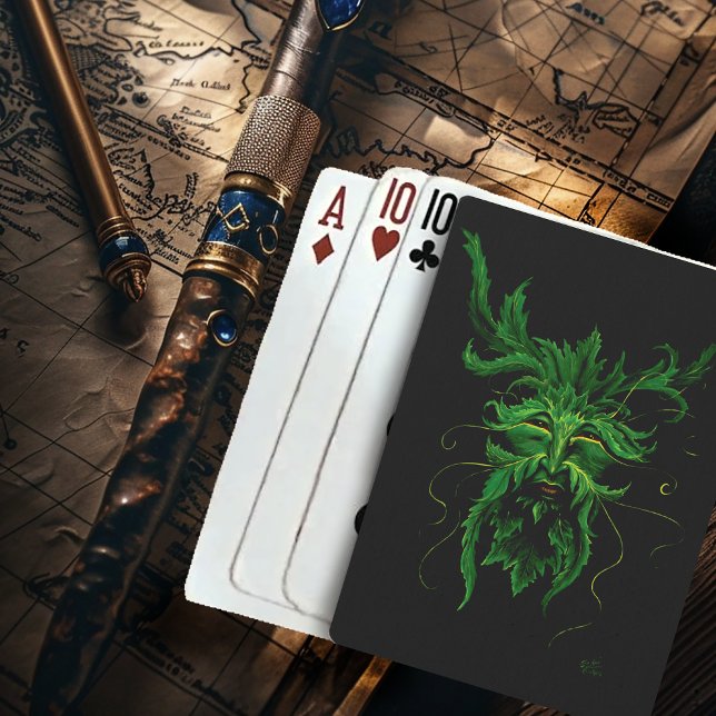 Mystisk Greenman Skogsande Löv Ansikte Fantasy Spelkort (Skapare uppladdad)