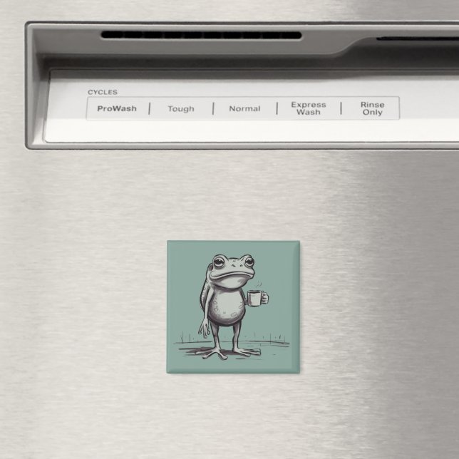 Mystisk Groda Kaffe Drickande Meme Groda Älskare Magnet (In Situ (Dishwasher))