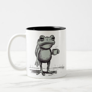 Mystisk Groda Kaffe Drickande Meme Grodyrkaren Två-Tonad Mugg