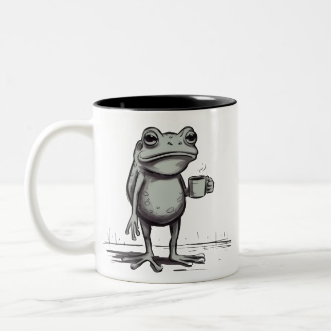 Mystisk Groda Kaffe Drickande Meme Grodyrkaren Två-Tonad Mugg (Vänster)