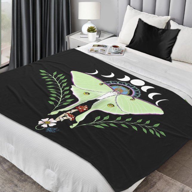 Mystisk Grön Eterisk Lunamalm Celestiel Fleecefilt (Skapare uppladdad)