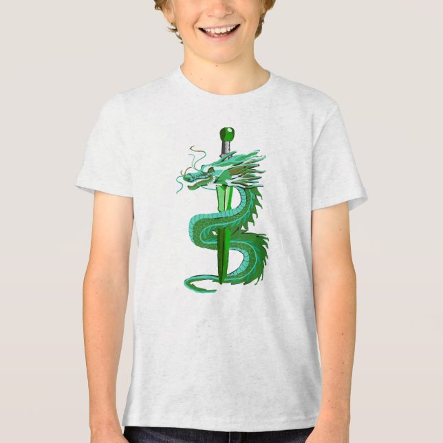 Mystisk Grön Ormdrake T Shirt (Framsida)
