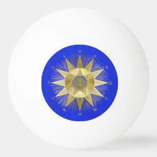 Mystisk Gylden Zodiak Solstrålning Astrologi Konst Pingisboll