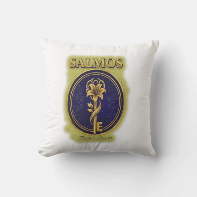 Mystisk gyllene nyckel & blomning: Elegant logodes Kudde (Framsida)