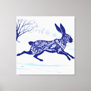 Mystisk hare : Whimsical Hare I Snön Canvastryck