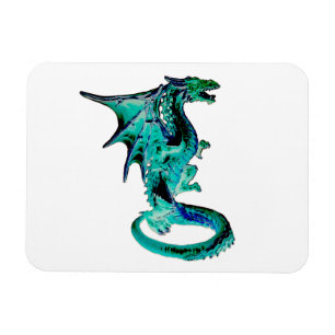 Mystisk Hav Blå Drak Fantasi Odjur Konst Magnet