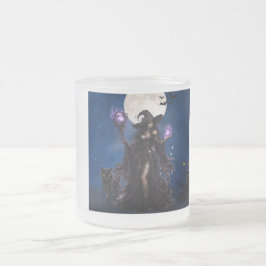 Mystisk Häxa Halloween Mån T-Shirt Frostad Glasmugg