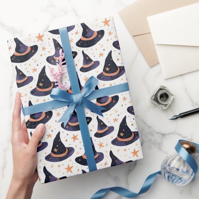 Mystisk häxhatt & stjärnor Halloween  Presentpapper (Gåvor)