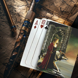 Mystisk Häxkonst Varg Väktare Sten Portal Casinokort