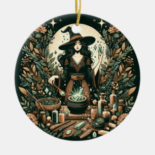 Mystisk Herbalist: The Art of Witchcraft and Heali Julgransprydnad Keramik