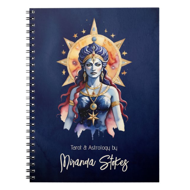Mystisk Inanna Celestial Star Gudinna Tarot Anteckningsbok (Framsidan)