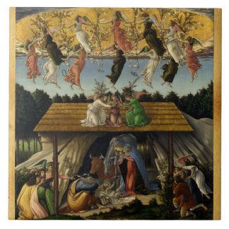 Mystisk julkrubba av Sandro Botticelli ,jul Kakelplatta