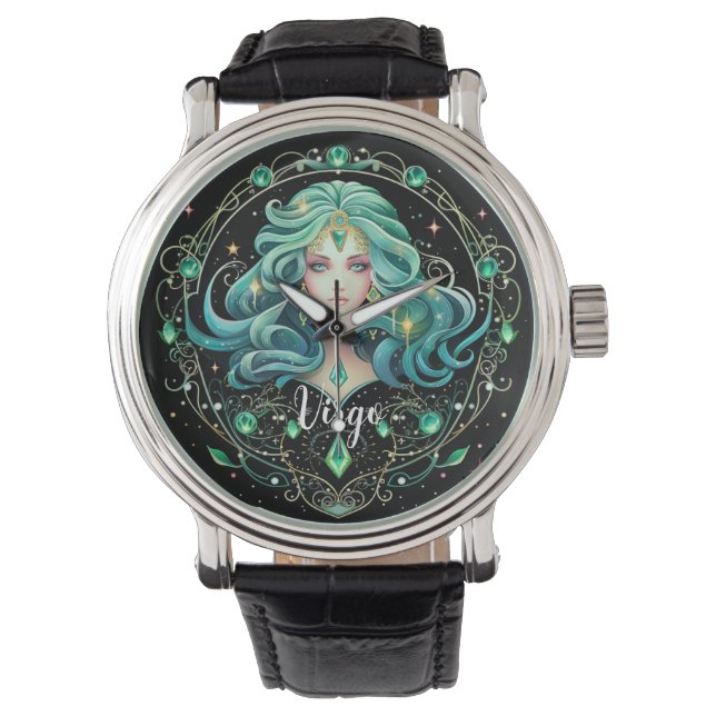 Mystisk Jungfrun Zodiak Konst  Armbandsur (Framsida)