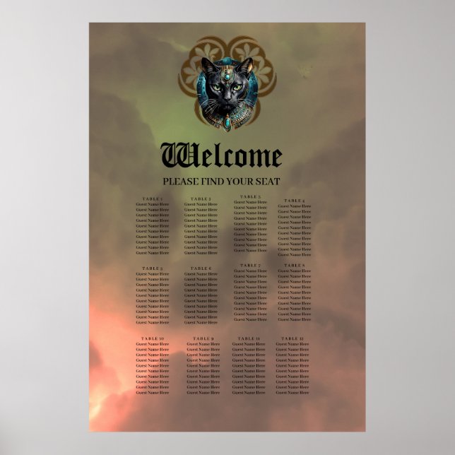 Mystisk katt av Egypten, svart som natt Poster (Framsidan)