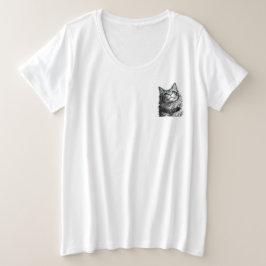 Mystisk Katt Blå Ögon Gotisk Konst med Häxstämning T Shirt