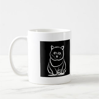 Mystisk katt-huvud – minimalistisk katt linjekonst kaffemugg