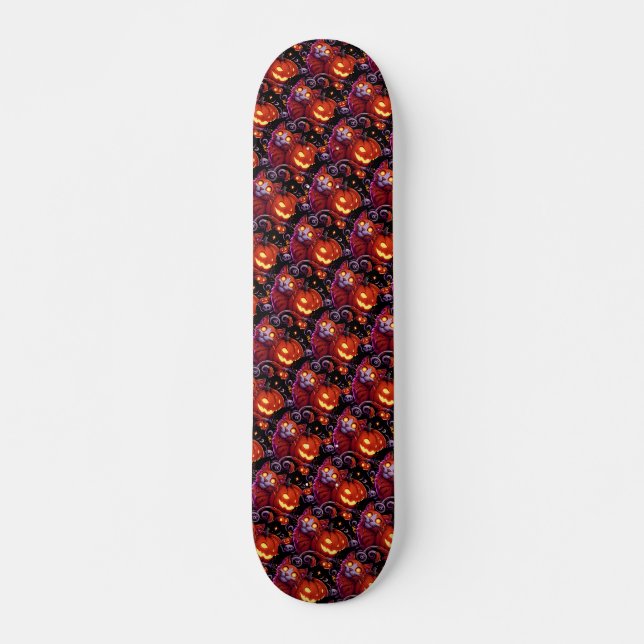 Mystisk katt och glödgningspumpor mini skateboard bräda 18,5 cm (Framsida)