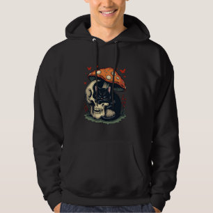 Mystisk katt svart gotisk estetik med skalle och hoodie