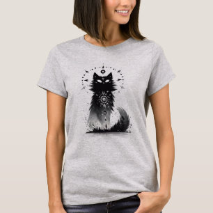 Mystisk katt: Svartvit konst T Shirt