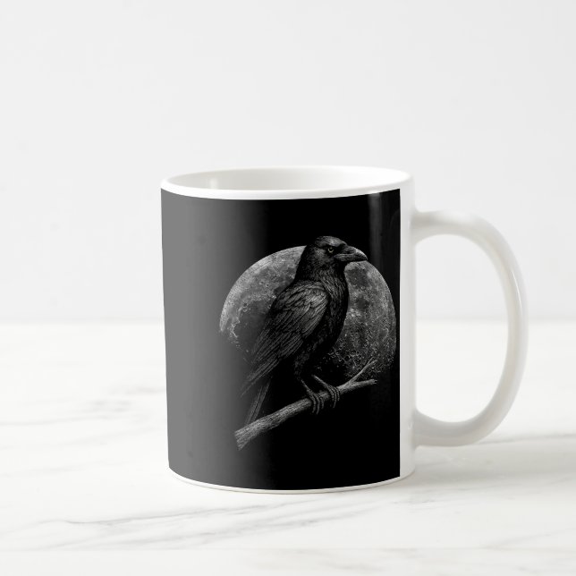 Mystisk Korp Måne Mörk Folklore Häxkonst Viking Kaffemugg (Höger)
