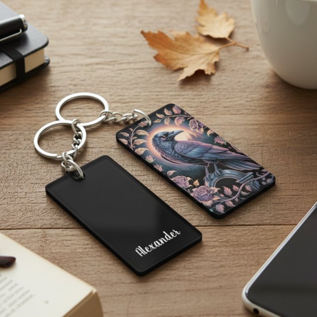 Mystisk Korp Mörk Akademisk Gotik (Gothic Raven keychain)