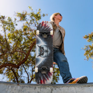Mystisk Kosmisk Celestial Ugla Mini Skateboard Bräda 18,5 Cm
