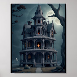 "Mystisk kurva: Halloween Castle Wall Poster" Poster