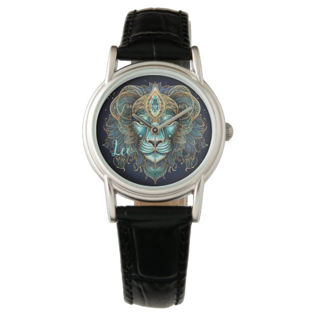Mystisk Lejon Zodiakalkonst Armbandsur (Framsida)