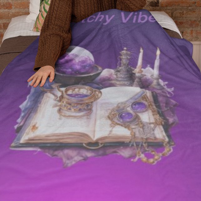 Mystisk Lila Crystal och Tarot Inspired Design Fleecefilt (Skapare uppladdad)