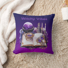 Mystisk Lila Crystal och Tarot Inspired Design Kudde