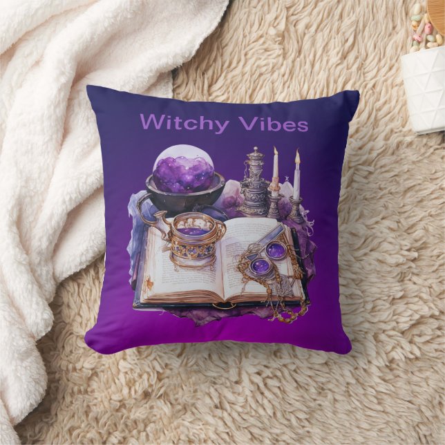 Mystisk Lila Crystal och Tarot Inspired Design Kudde (Filt)