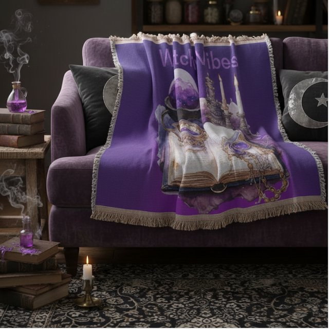 Mystisk lila kristall- och tarotinspirerad design  filt (Skapare uppladdad)