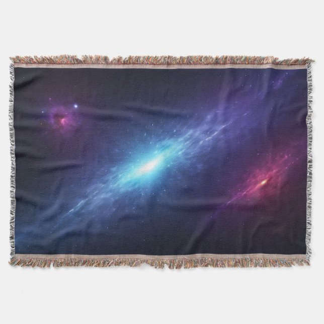 Mystisk Lila Och Blå Kosmisk Energi Filt (Framsidan)