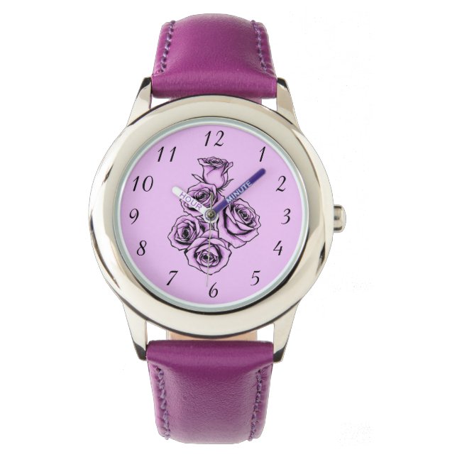 Mystisk Lila Ros Armbandsur (Framsida)