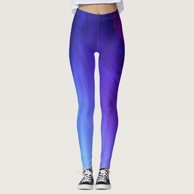 mystisk ljust grönt abstrakt konst leggings (Framsida)