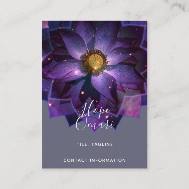 Mystisk Lotusblomma Mandala | New Age  Visitkort (Framsida)