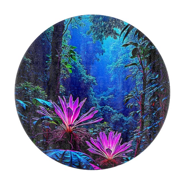 Mystisk lysande djungelblomdesign (Framsidan)