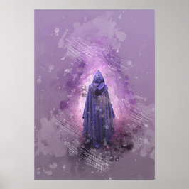 mystisk magisk figur-färgmålning poster