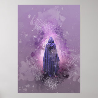 mystisk magisk figur-färgmålning poster