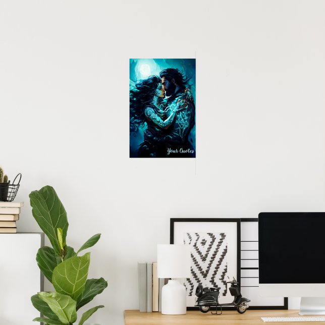 Mystisk Månbelyst Älskare Fantasy Romans Poster (Hemmakontoret)