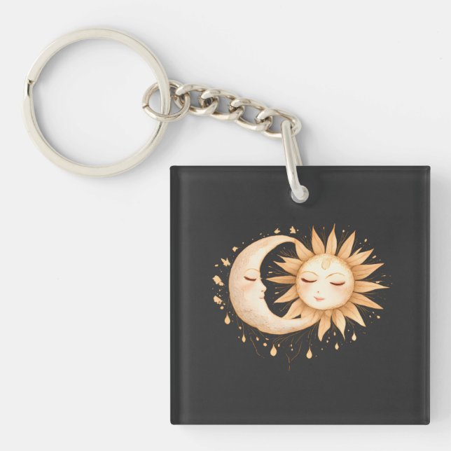 Mystisk måne och sol Celestial Boho-stil (Framsidan)