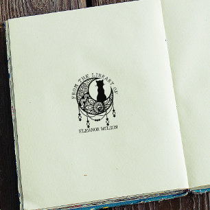 Mystisk månkatt från biblioteket stämpel